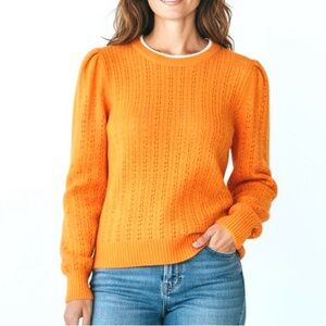 NWOT Vineyard Vines Seaspun Cashmere Pointelle Tipped Crewneck Sweater